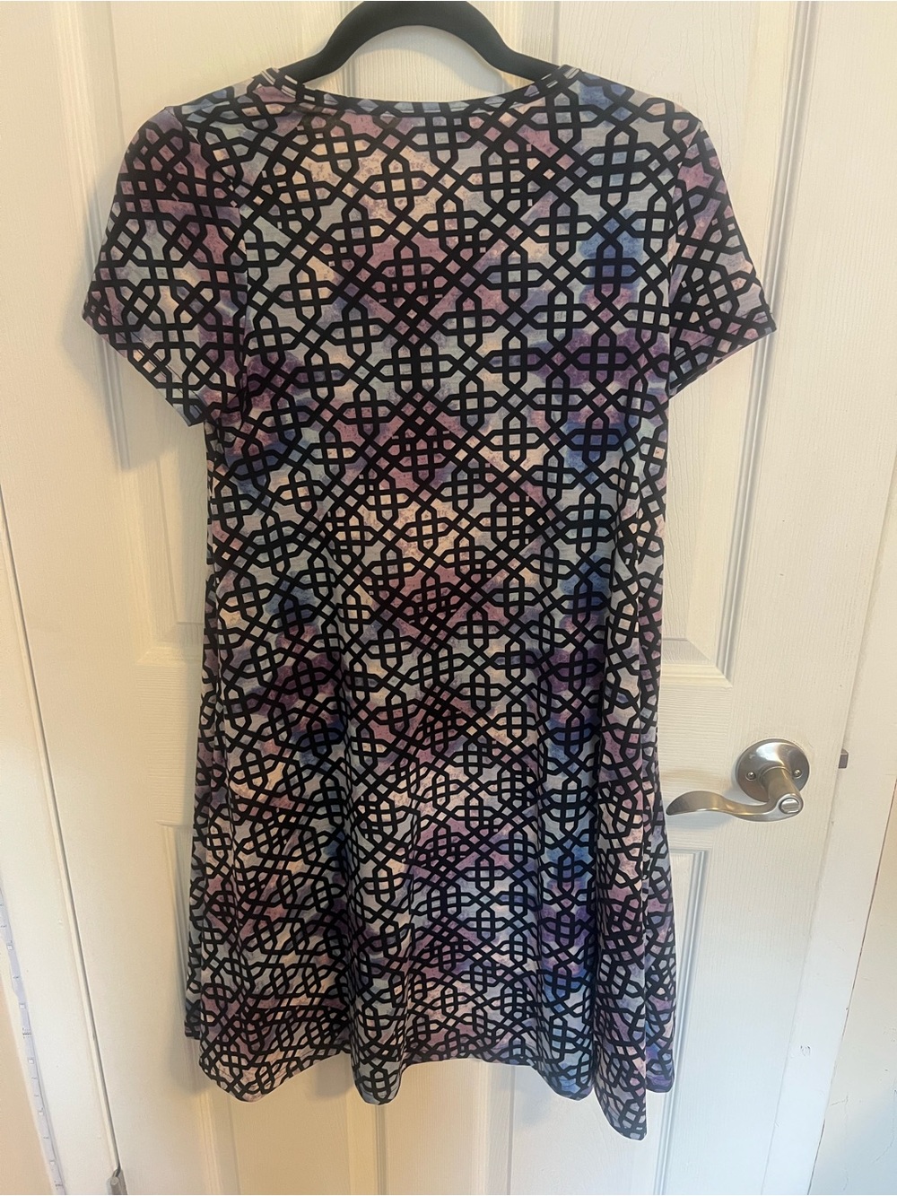 LuLaRoe Short Sleeve Dress in Purple and Blue
